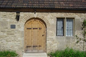 The oak front door