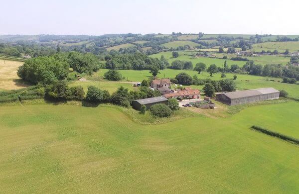 Arial view of Withy Mills Farm