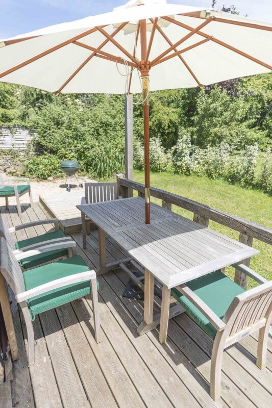 Whitley Coach House outdoor seating with teak garden furniture Bath Self Catering