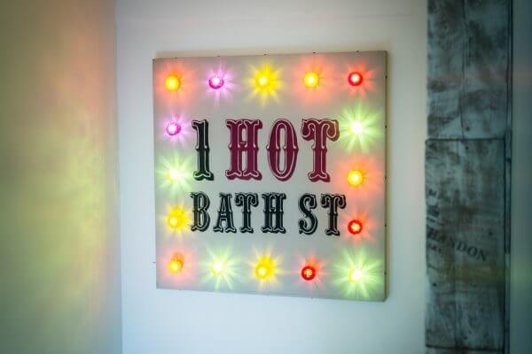 1 Hot Bath Street Sign